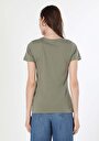 thumb-Afficher les détails de T-shirt À Manches Courtes Kaki   Femme