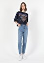 thumb-Afficher les détails de 893 Julia Pantalon Bleu Tapered Leg  En  Boyfriend Fit Femme