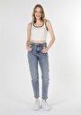 thumb-Afficher les détails de 896  Maria Pantalon Denim Tapered Leg  En  Mom Fit Femme