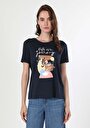 thumb-Afficher les détails de T-shirt À Manches Courtes Marine   Femme