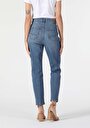 thumb-Afficher les détails de 896  Maria Pantalon Bleu Tapered Leg  En  Mom Fit Femme