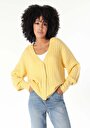 thumb-Afficher les détails de Cardigan Tricot Jaune  Femme