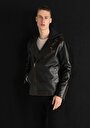 thumb-Afficher les détails de Veste Pu Marron   Slim Fit Homme