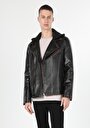 thumb-Afficher les détails de Veste Pu Marron   Slim Fit Homme