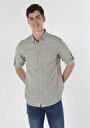 thumb-Afficher les détails de Chemise À Manches Longues Vert Regular Fit Droit Popeline Homme