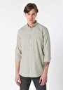 thumb-Afficher les détails de Chemise À Manches Longues Vert Regular Fit Droit Popeline Homme