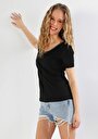 thumb-Afficher les détails de T-shirt À Manches Courtes Noir Regular Fit  Femme