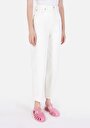 thumb-Afficher les détails de 850 Jenny Pantalon Blanc Tapered Leg High Rise En Jean Balloon Fit Femme