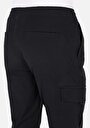 thumb-Afficher les détails de Pantalon Anthracite Lastikli Medium Rise En Sergé Slim Jogger Homme