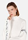 thumb-Afficher les détails de Pull Blanc Regular Fit Manches Longues  Femme