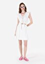 thumb-Afficher les détails de Jupe Blanc Regular Fit Jakarli Verrouillage Mini Femme