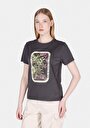 thumb-Afficher les détails de T-shirt À Manches Courtes Anthracite Regular Fit Imprimé Femme