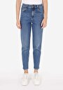 thumb-Afficher les détails de 896  Maria Pantalon  Tapered Leg High Rise En Jean Mom Fit Femme
