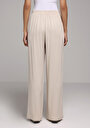 thumb-Afficher les détails de Pantalon Beige Straight Leg High Rise En Sergé Regular Fit Femme