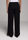 thumb-Afficher les détails de Pantalon Noir Straight Leg High Rise En Sergé Regular Fit Femme