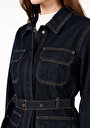 thumb-Afficher les détails de Veste De Blazer Denim Regular Fit Manches Longues  Femme