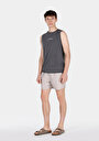 thumb-Afficher les détails de Short De Bain Beige Slim Fit Doublé Homme