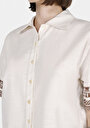 thumb-Afficher les détails de Chemise À Manches Courtes Ecru Ethnique Regular Fit Femme