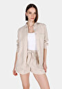 thumb-Afficher les détails de Chemise À Manches Longues Beige Regular Fit Droit Double Face Femme