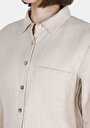 thumb-Afficher les détails de Chemise À Manches Longues Beige Regular Fit Droit Double Face Femme