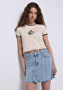 thumb-Afficher les détails de Beige Femmes T-shirt À Manches Courtes