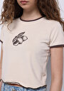 thumb-Afficher les détails de Beige Femmes T-shirt À Manches Courtes
