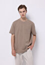 thumb-Afficher les détails de T-shirt À Manches Courtes Marron Comfort Fit Droit Homme