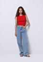 thumb-Afficher les détails de Rouge Slim Fit Femme
