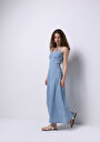 thumb-Afficher les détails de Robe  Slim Fit Sans Manches Maxi Jean Femme