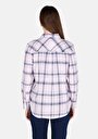 thumb-Afficher les détails de Chemise À Manches Longues Rose Regular Fit Plaid Popeline Femme