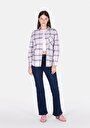 thumb-Afficher les détails de Chemise À Manches Longues Rose Regular Fit Plaid Popeline Femme