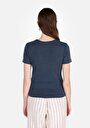 thumb-Afficher les détails de Blouse À Manches Courtes Bleu Slim Fit Manches Courtes Femme