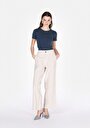 thumb-Afficher les détails de Blouse À Manches Courtes Bleu Slim Fit Manches Courtes Femme