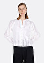 thumb-Afficher les détails de Chemise À Manches Longues Blanc Regular Fit Droit Brodé Femme