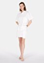 thumb-Afficher les détails de Jupe Blanc Mini Droit Gabardine Mini Femme