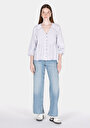 thumb-Afficher les détails de Chemise À Manches Longues Blanc Regular Fit Rayé Uni Femme