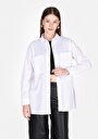 thumb-Afficher les détails de Chemise À Manches Longues Blanc Regular Fit Droit Uni Femme