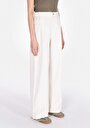 thumb-Afficher les détails de Pantalon Blanc Wide Leg High Rise En Sergé Regular Fit Femme