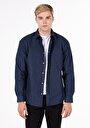thumb-Afficher les détails de Chemise À Manches Longues Marine Regular Fit Droit Ratière Homme