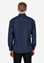 thumb-Afficher les détails de Chemise À Manches Longues Marine Regular Fit Droit Ratière Homme