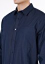 thumb-Afficher les détails de Chemise À Manches Longues Marine Regular Fit Droit Ratière Homme