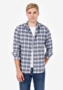thumb-Afficher les détails de Chemise À Manches Longues Marine Regular Fit Plaid Popeline Homme