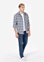 thumb-Afficher les détails de Chemise À Manches Longues Marine Regular Fit Plaid Popeline Homme