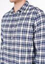 thumb-Afficher les détails de Chemise À Manches Longues Marine Regular Fit Plaid Popeline Homme