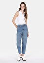 thumb-Afficher les détails de 896  Maria Pantalon  Tapered Leg High Rise En Jean Mom Fit Femme