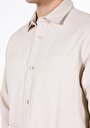 thumb-Afficher les détails de Surchemise Manches Longues Ecru Comfort Fit Homme