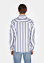 thumb-Afficher les détails de Chemise À Manches Longues Bleu Regular Fit Rayé Ratière Homme