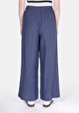 thumb-Afficher les détails de Pantalon Bleu Wide Leg High Rise En Uni Regular Fit Femme