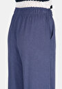 thumb-Afficher les détails de Pantalon Bleu Wide Leg High Rise En Uni Regular Fit Femme