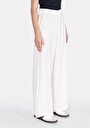thumb-Afficher les détails de Pantalon Blanc Wide Leg High Rise En Uni Regular Fit Femme